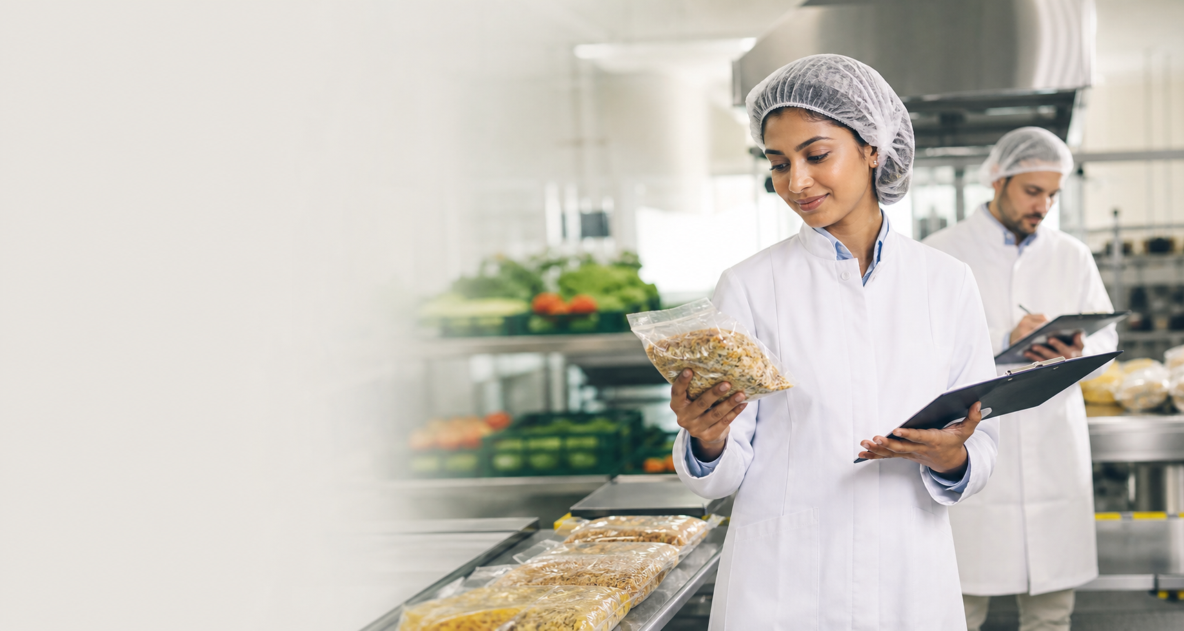 Food quality professional checking food products